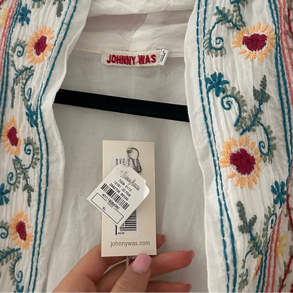 NWT Johnny Was white embroidered kimono XL - Picture 3 of 7